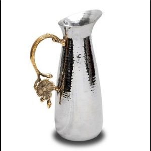 Stainless Steel Pitcher With Gilded Flower Handle